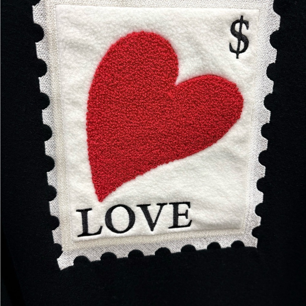 Heart Love Patch Black Sweater